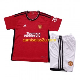 Camisolas de futebol Manchester United Criança Equipamento Principal 2023/24 Manga Curta